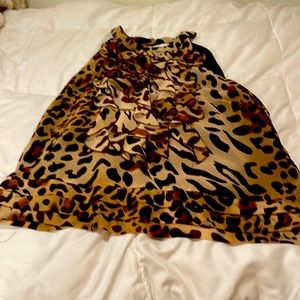Leopard animal print loose fit flowy top shirt blouse Womens size Medium